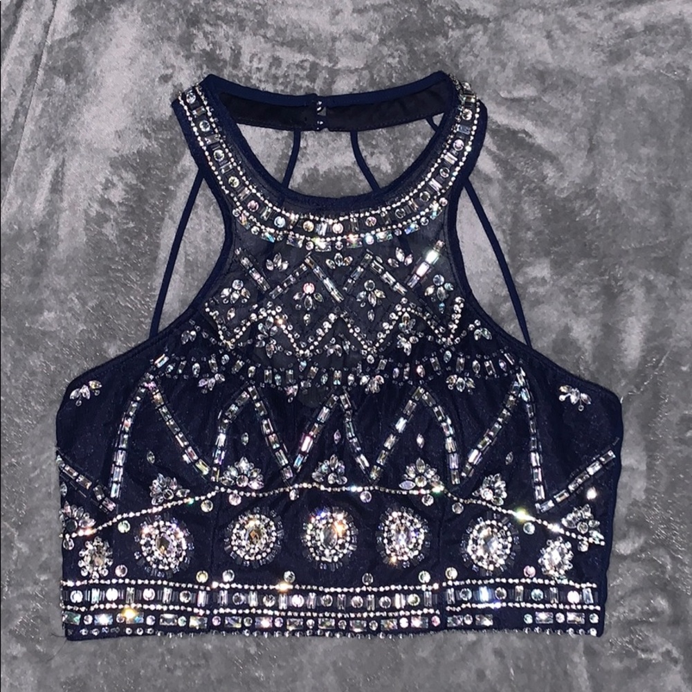 junior 2pc homecoming dress midnightblue with 💎’s
